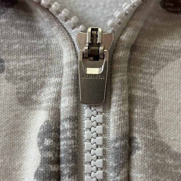 Athleta Triumph Grey Camo Full Zip Fleece Lined Hoodie Jacket Women’s M Cozy - Picture 5 of 14